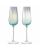 Набор из 2 бокалов для шампанского Dusk, зеленый с серым