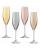 Набор из 4 бокалов для шампанского Polka Flute, металлик