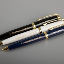 Ручка шариковая Letra Gold, глянцевая, белая / Миниатюра WWW (1000)