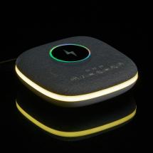 Bluetooth колонка с беспроводной зарядкой и подсветкой Terrafonic, серая / Миниатюра WWW (1000)