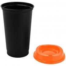 Стакан с крышкой Color Cap Black, черный с оранжевым / Миниатюра WWW (1000)