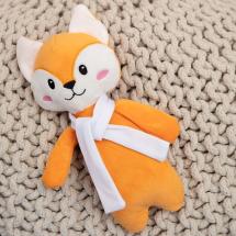 Мягкая игрушка Beastie Toys, лисенок с белым шарфом / Миниатюра WWW (1000)