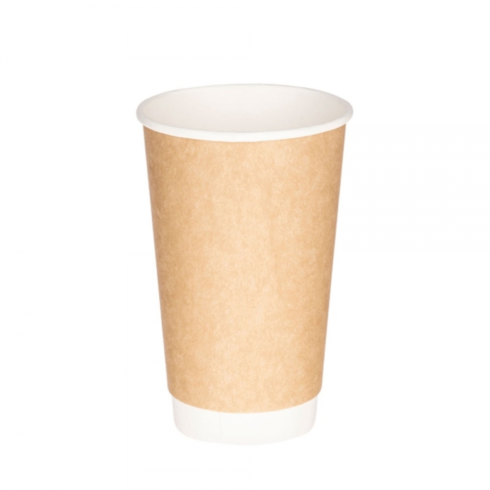 Двухслойный бумажный крафт стакан, 400 мл
