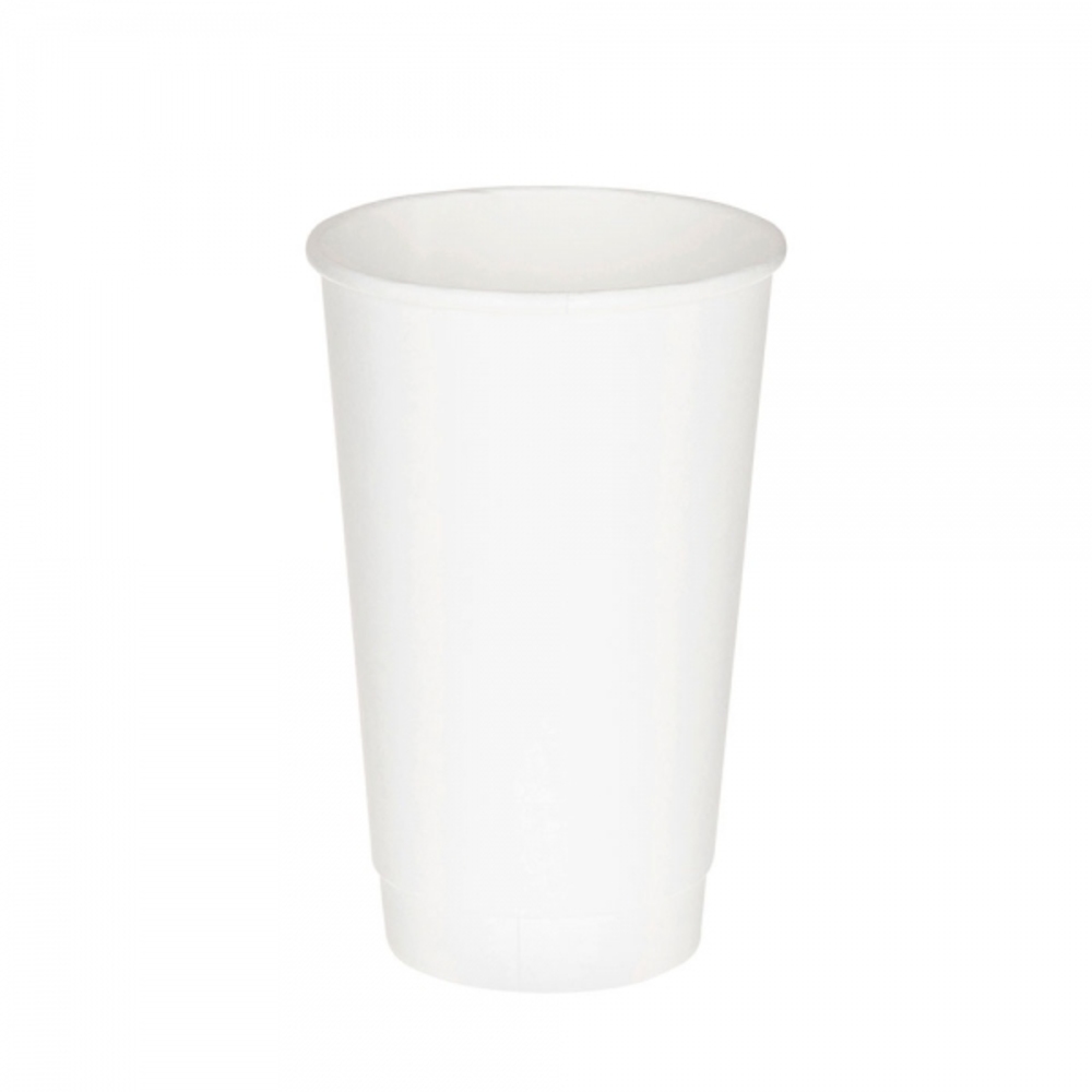 Двухслойный белый бумажный стакан, 400 мл