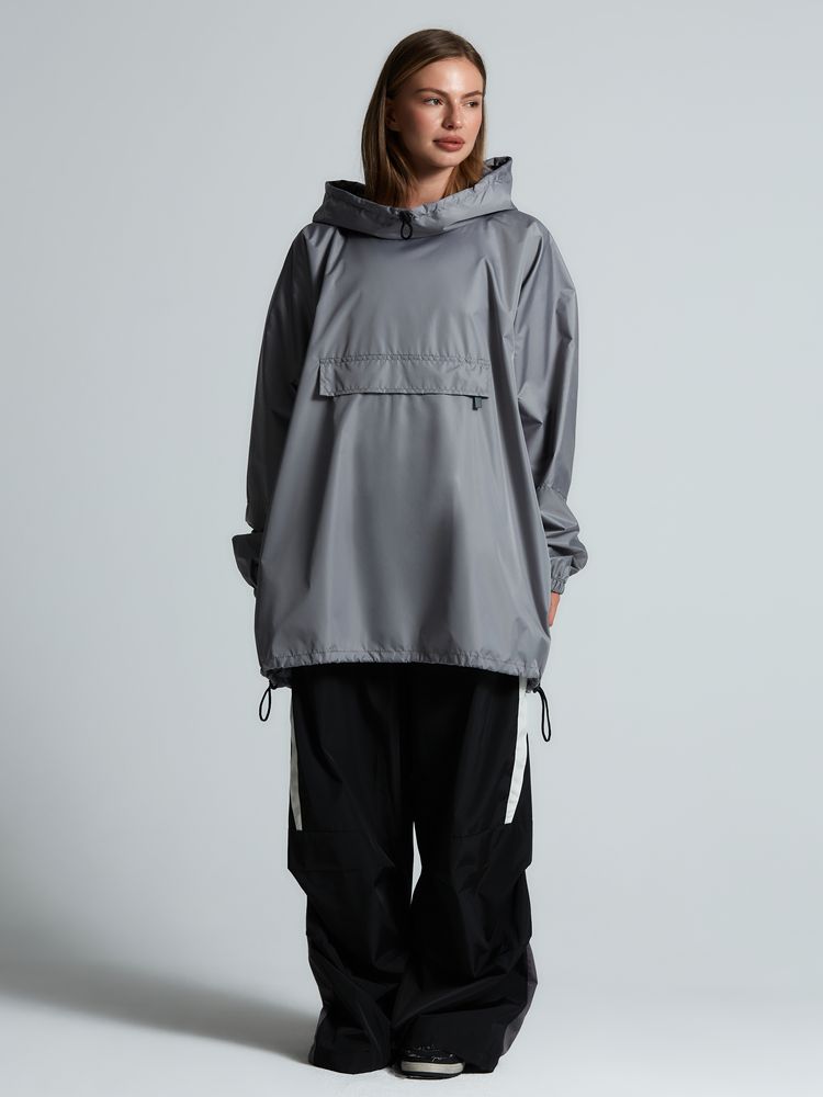 Дождевик-анорак Hard Work, укороченный, серый, единый размер / Миниатюра модельного (1000)