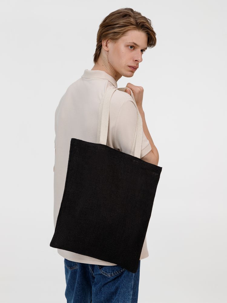 Холщовая сумка на плечо Juhu, черная / Миниатюра модельного (1000)