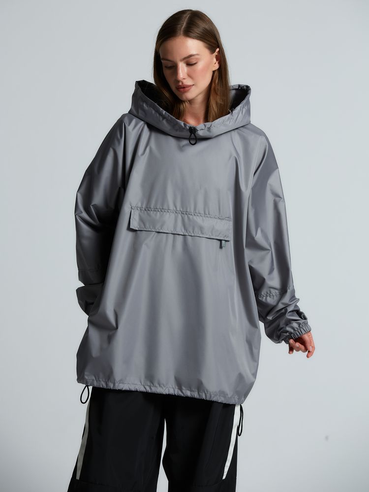 Дождевик-анорак Hard Work, укороченный, серый, единый размер / Миниатюра модельного (1000)