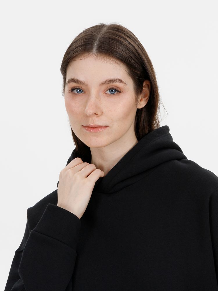 Худи оверсайз унисекс Snuggie, черное / Миниатюра модельного (1000)