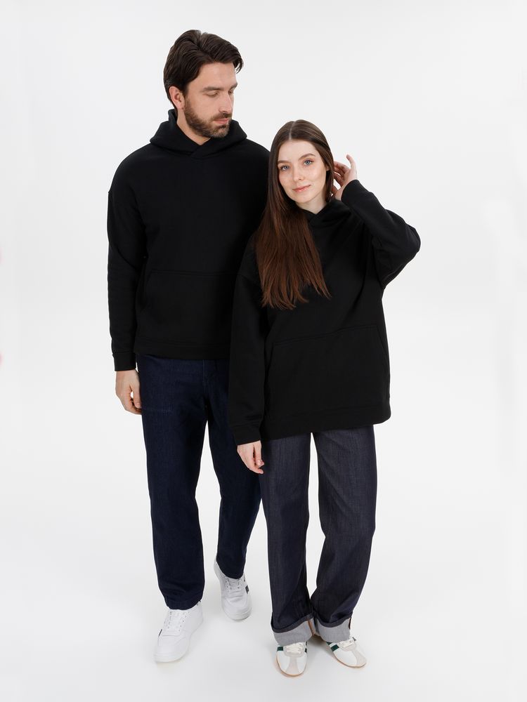 Худи оверсайз унисекс Snuggie, черное / Миниатюра модельного (1000)