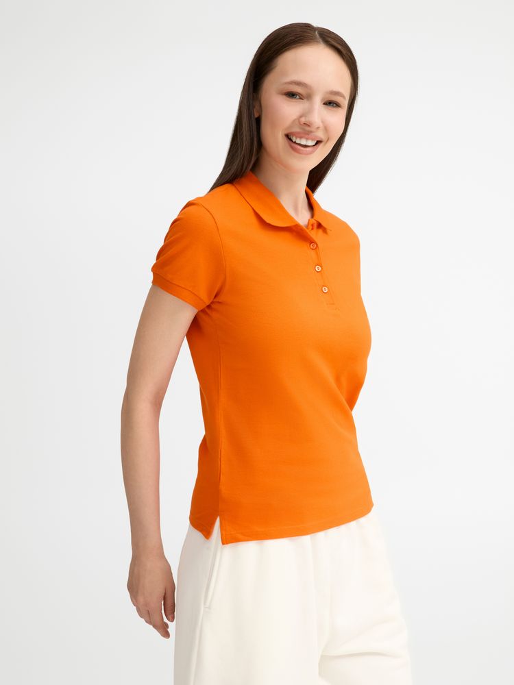 Рубашка поло женская People 210, оранжевая / Миниатюра модельного (1000)