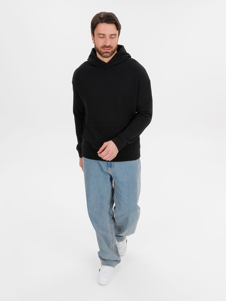 Худи оверсайз унисекс Outshine, черное / Миниатюра модельного (1000)