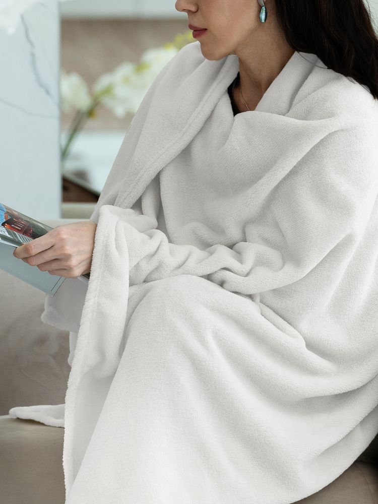 Плед Plush, белый / Миниатюра имиджевого (1000)