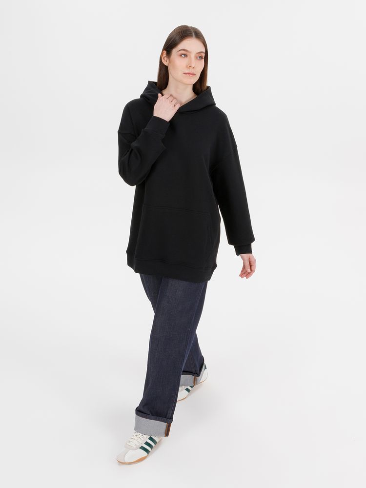 Худи оверсайз унисекс Outshine, черное / Миниатюра модельного (1000)