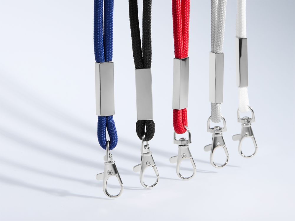 Шнурок для бейджа Tube Metal, синий / Миниатюра имиджевого (1000)