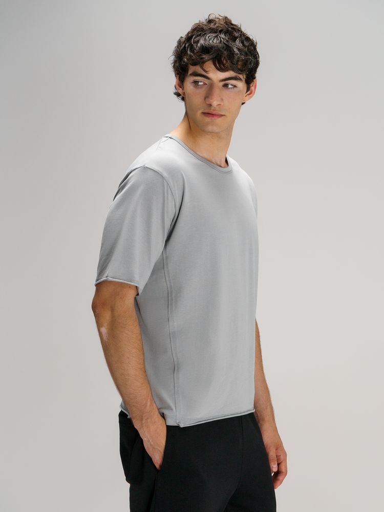 Футболка оверсайз унисекс Vozduh, светло-серая / Миниатюра модельного (1000)