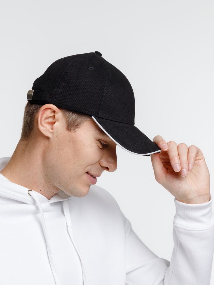 Бейсболка Spiker, черная с белым / Миниатюра модельного (1000)