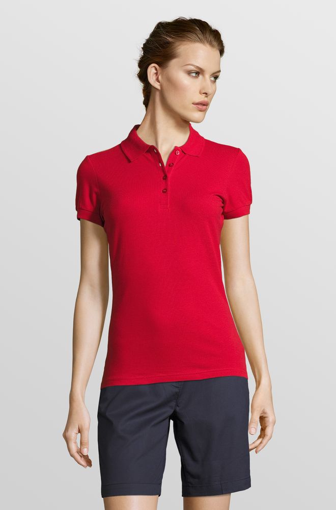 Рубашка поло женская People 210, красная / Миниатюра модельного (1000)