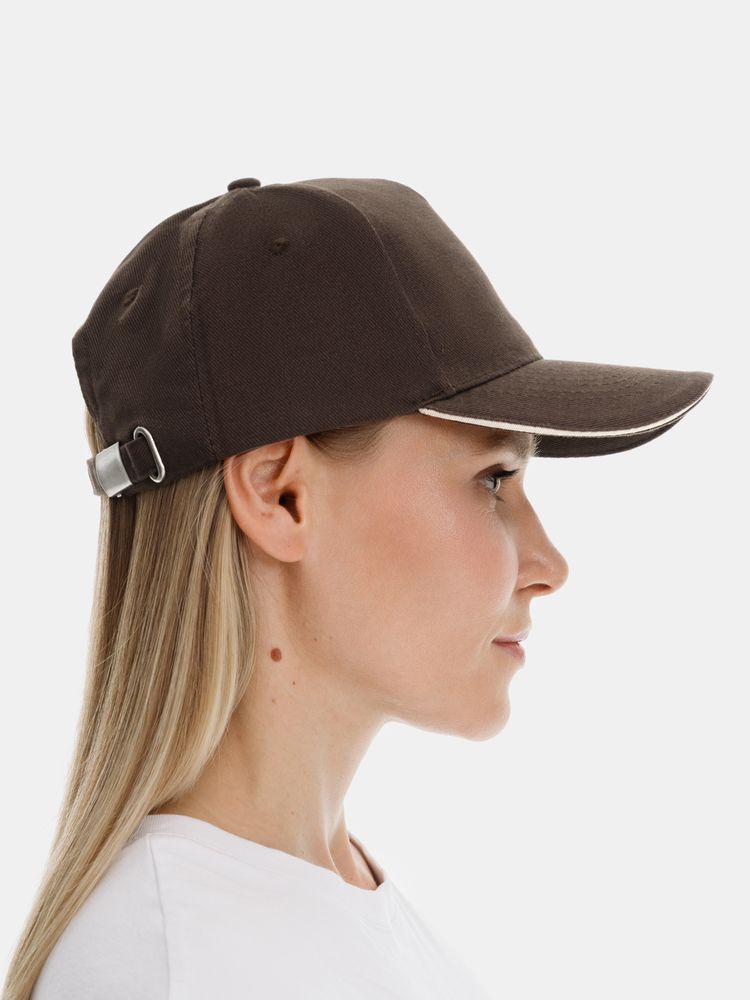 Бейсболка Long Beach, коричневая с бежевым / Миниатюра модельного (1000)