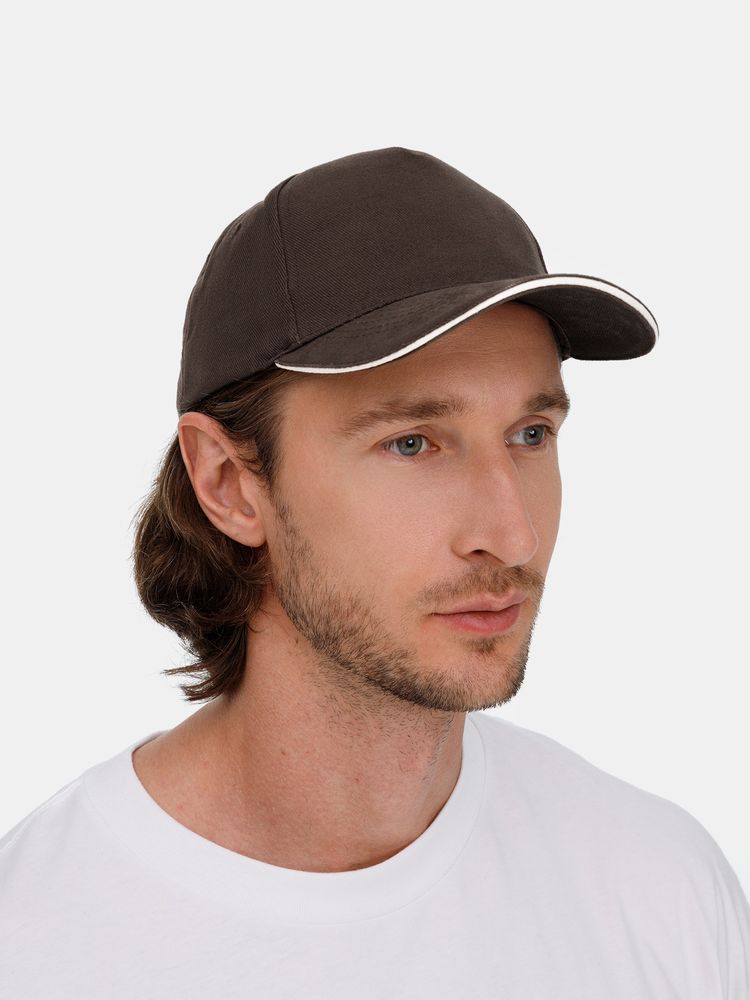 Бейсболка Long Beach, коричневая с бежевым / Миниатюра модельного (1000)