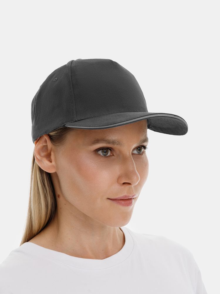 Бейсболка Long Beach, темно-серая со светло-серым / Миниатюра модельного (1000)