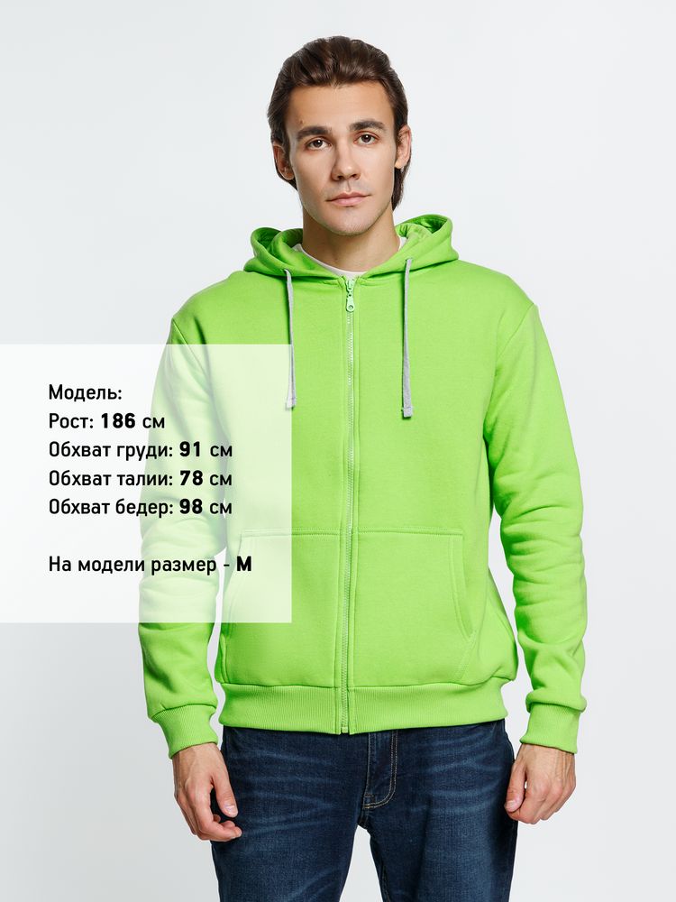Толстовка на молнии с капюшоном Siverga Heavy, зеленое яблоко / Миниатюра модельного (1000)