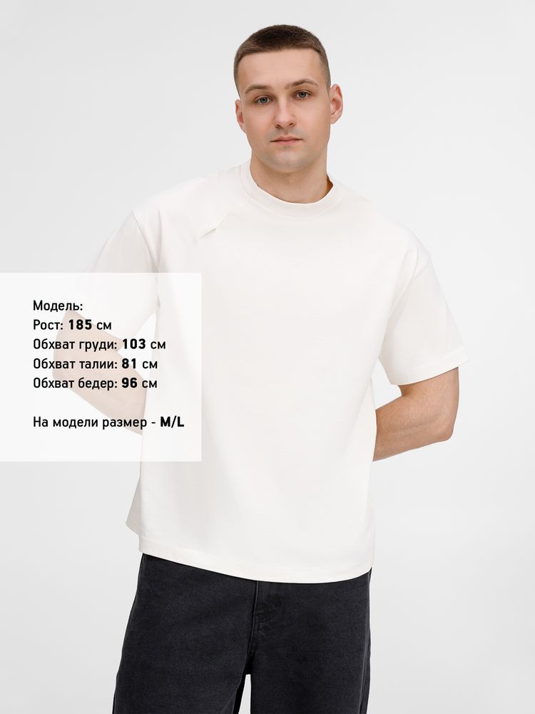 Футболка оверсайз унисекс Sinkopa, молочно-белая / Миниатюра модельного (1000)