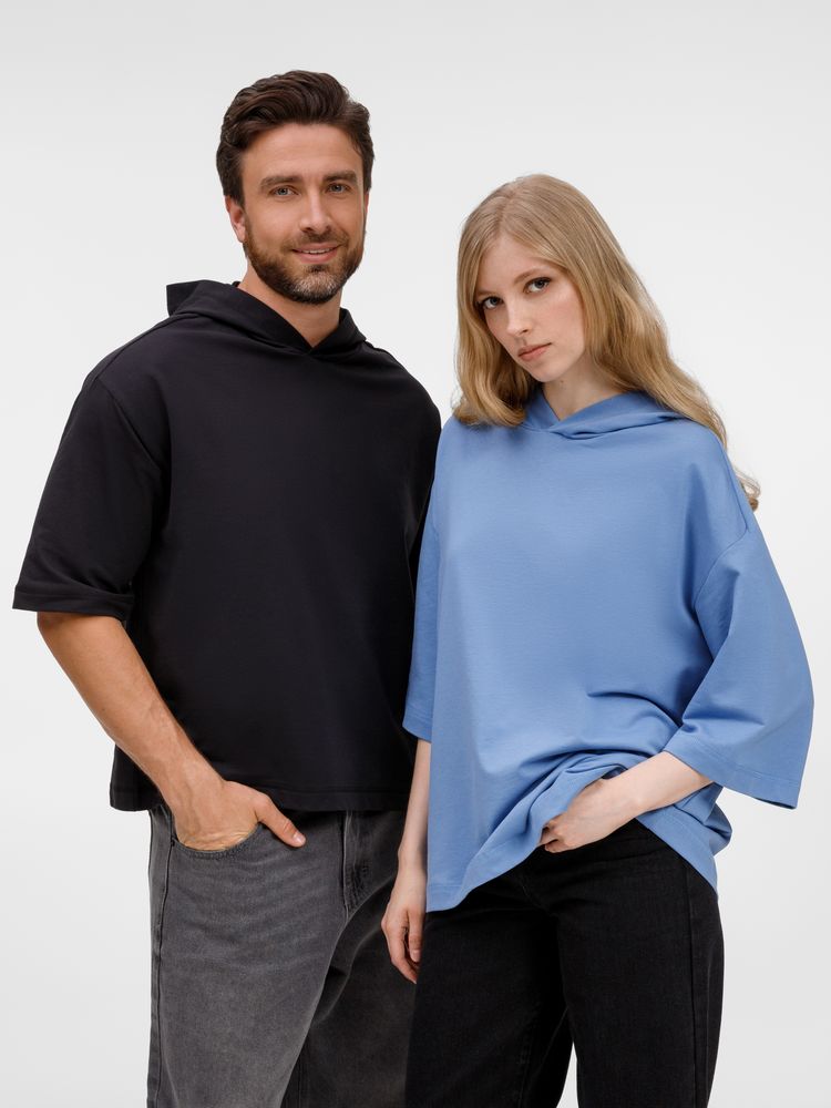 Футболка оверсай унисекс с капюшоном Neofit, синяя / Миниатюра модельного (1000)