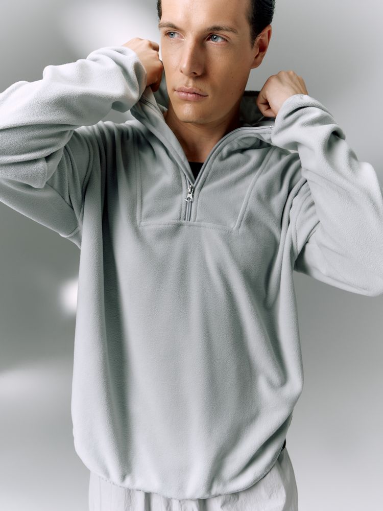 Анорак флисовый унисекс Fliska, светло-серый / Миниатюра имиджевого (1000)