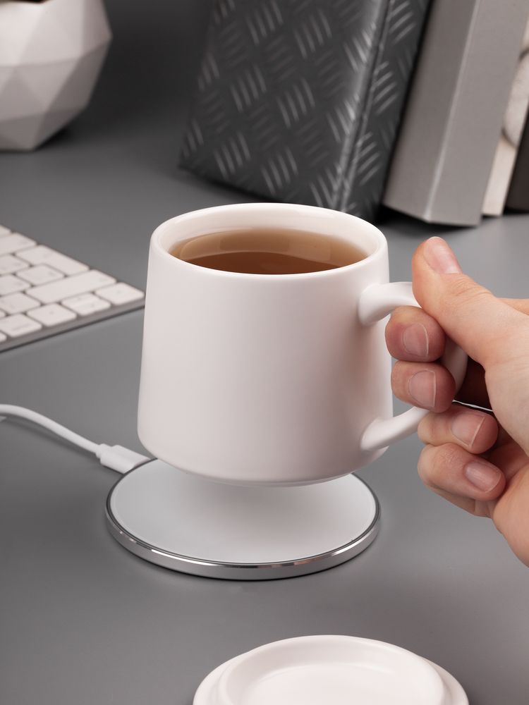 Кружка с подогревом и беспроводной зарядкой Dual Base ver. 2.0 matt, белая / Миниатюра имиджевого (1000)