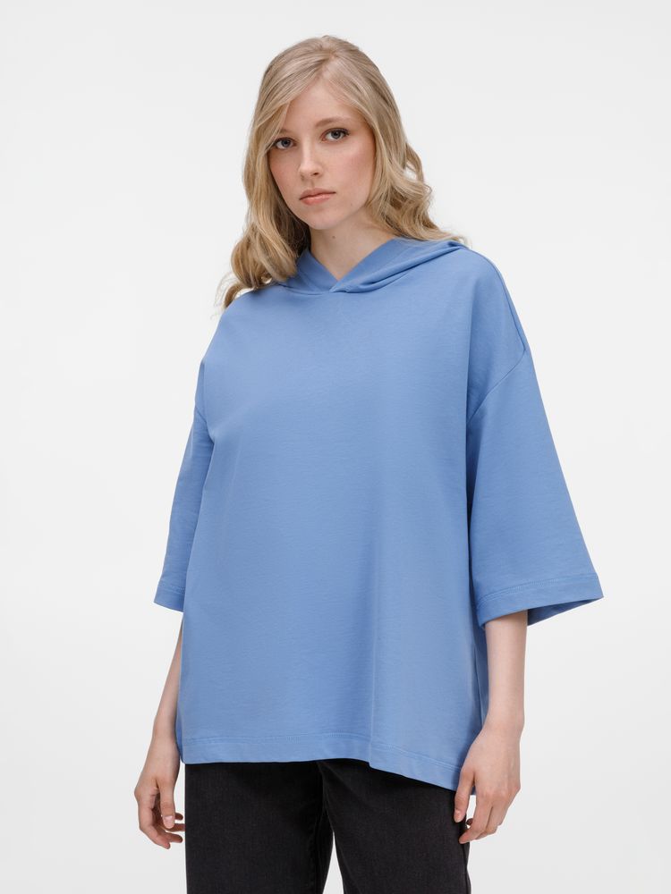 Футболка оверсай унисекс с капюшоном Neofit, синяя / Миниатюра модельного (1000)