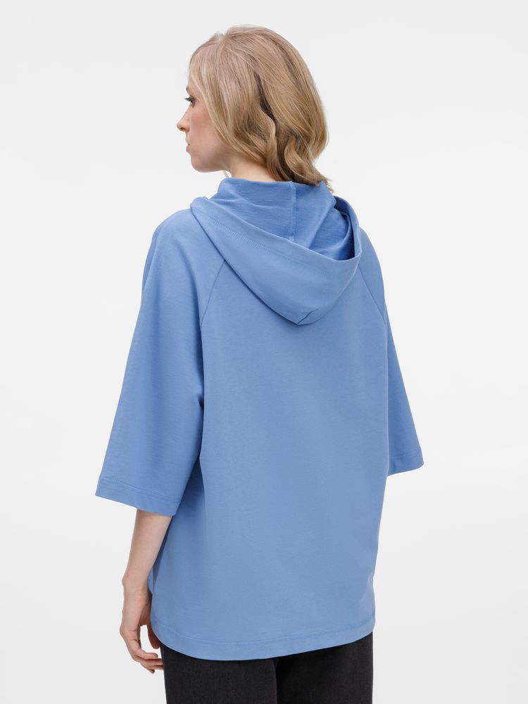 Футболка оверсай унисекс с капюшоном Neofit, синяя / Миниатюра модельного (1000)