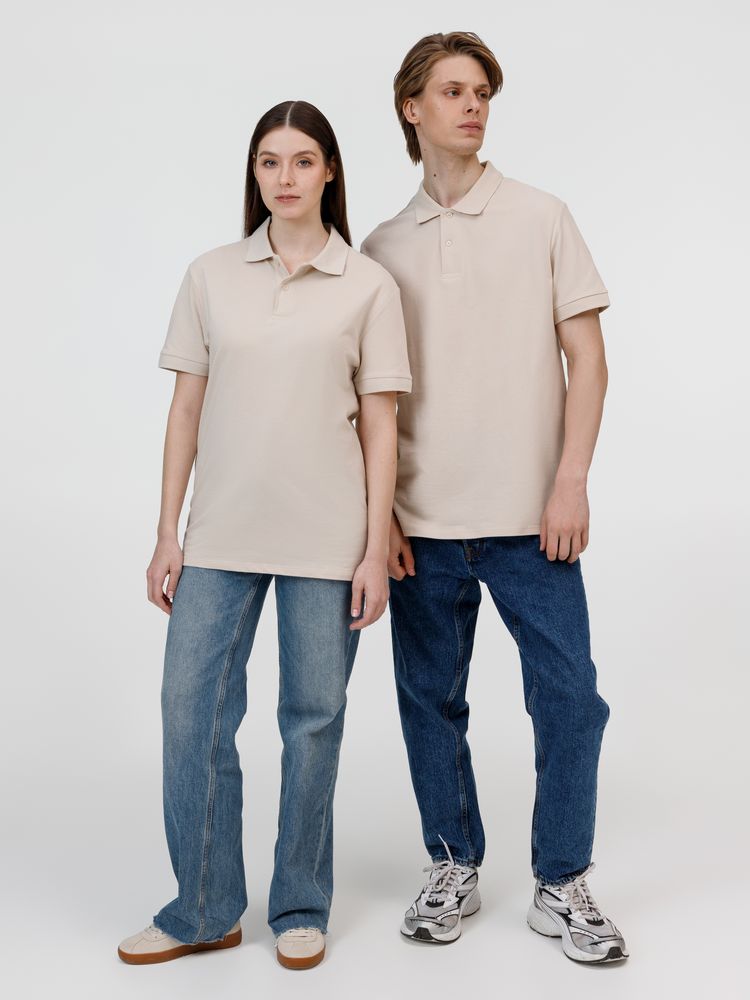 Рубашка поло унисекс Pacific, бежевая (льняная) / Миниатюра модельного (1000)