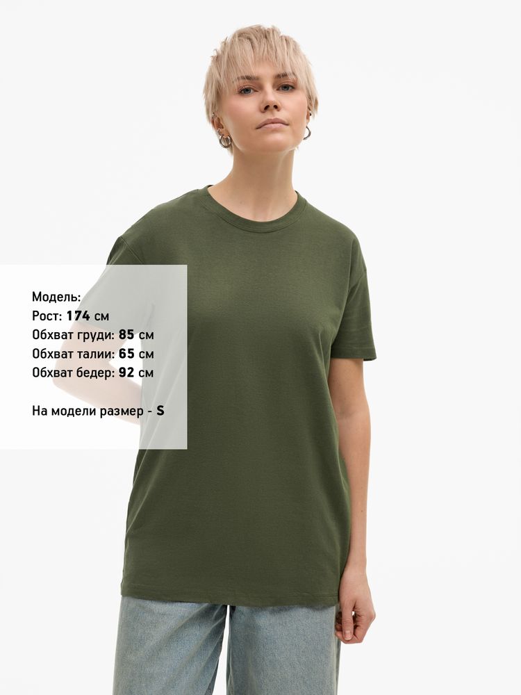 Футболка унисекс Regent 150, темный хаки / Миниатюра модельного (1000)