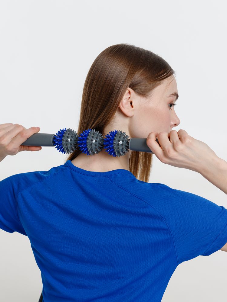 Ручной МФР-массажер Tres Picos, серый с синим / Миниатюра модельного (1000)