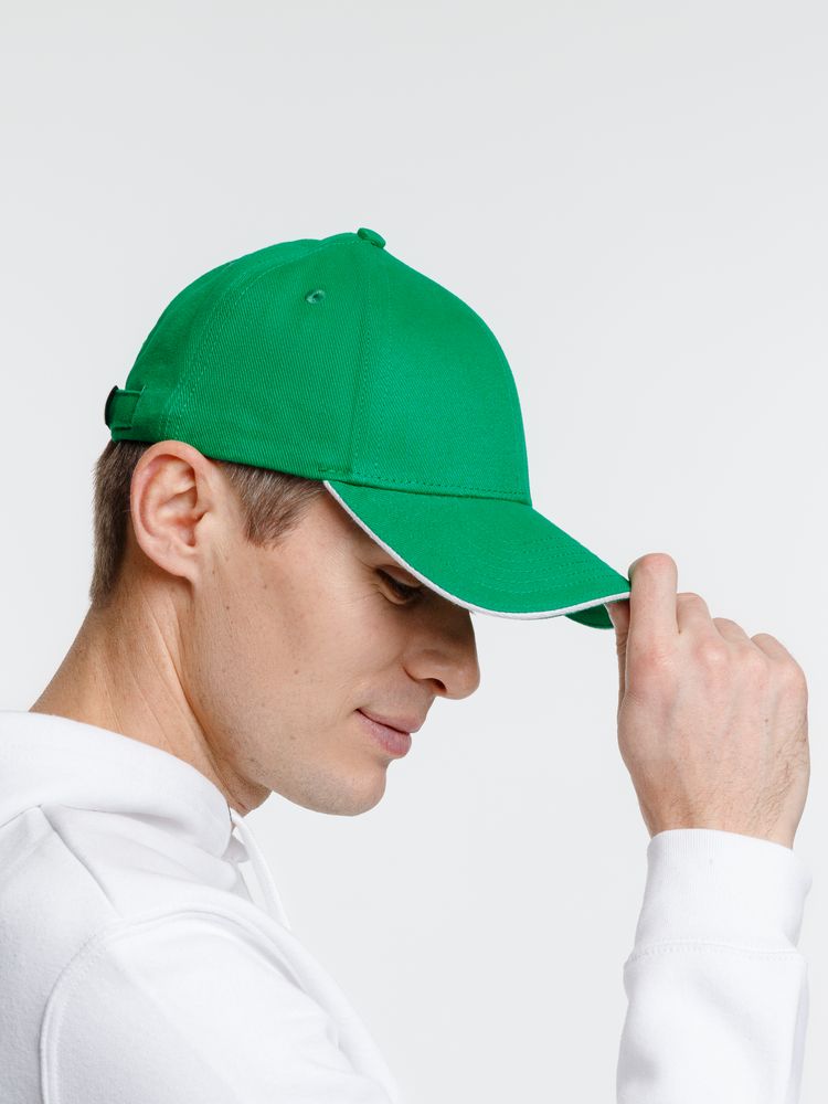 Бейсболка Spiker, зеленая с белым / Миниатюра модельного (1000)