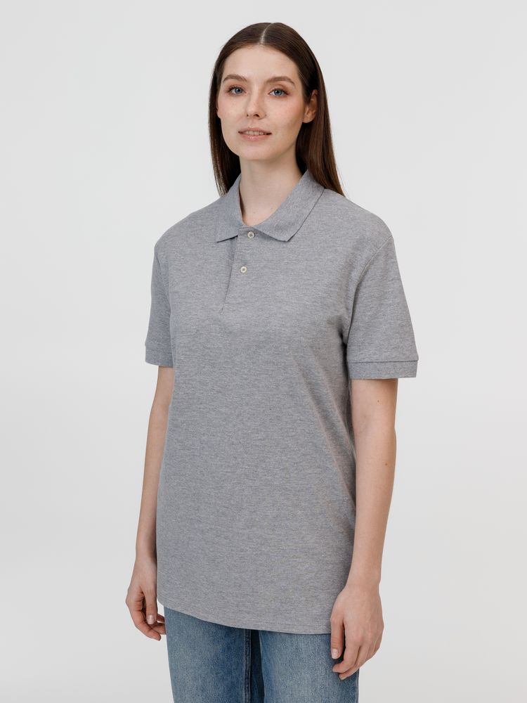 Рубашка поло унисекс Pacific, серый меланж / Миниатюра модельного (1000)