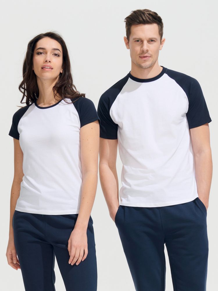 Футболка мужская двухцветная Funky 150, белая с красным / Миниатюра имиджевого (1000)