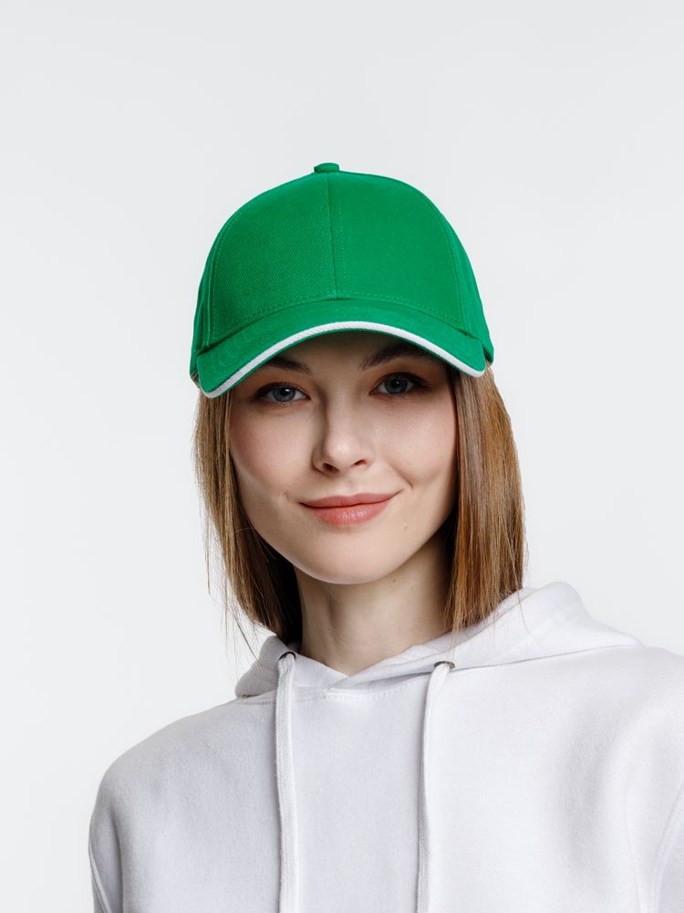 Бейсболка Spiker, зеленая с белым / Миниатюра модельного (1000)