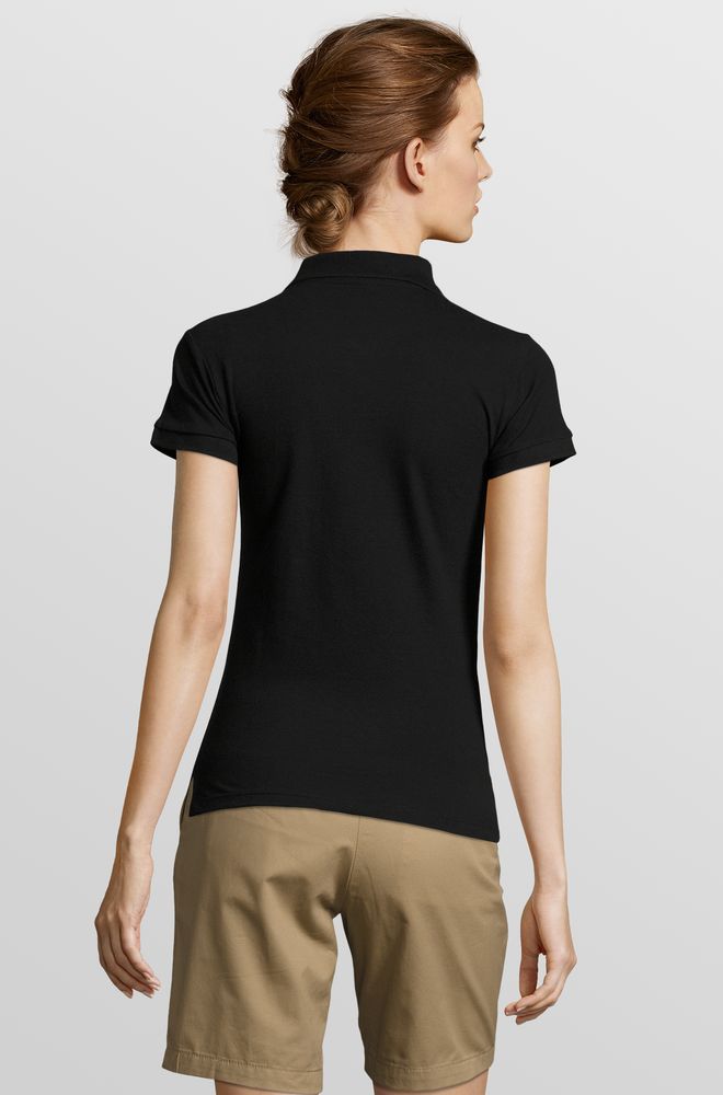 Рубашка поло женская People 210, черная / Миниатюра модельного (1000)