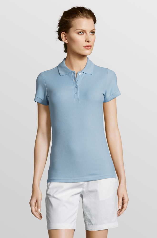 Рубашка поло женская People 210, голубая / Миниатюра модельного (1000)