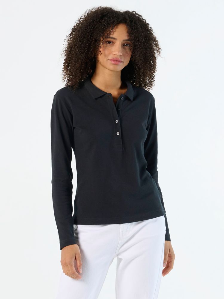 Рубашка поло женская с длинным рукавом Podium ярко-зеленая / Миниатюра имиджевого (1000)