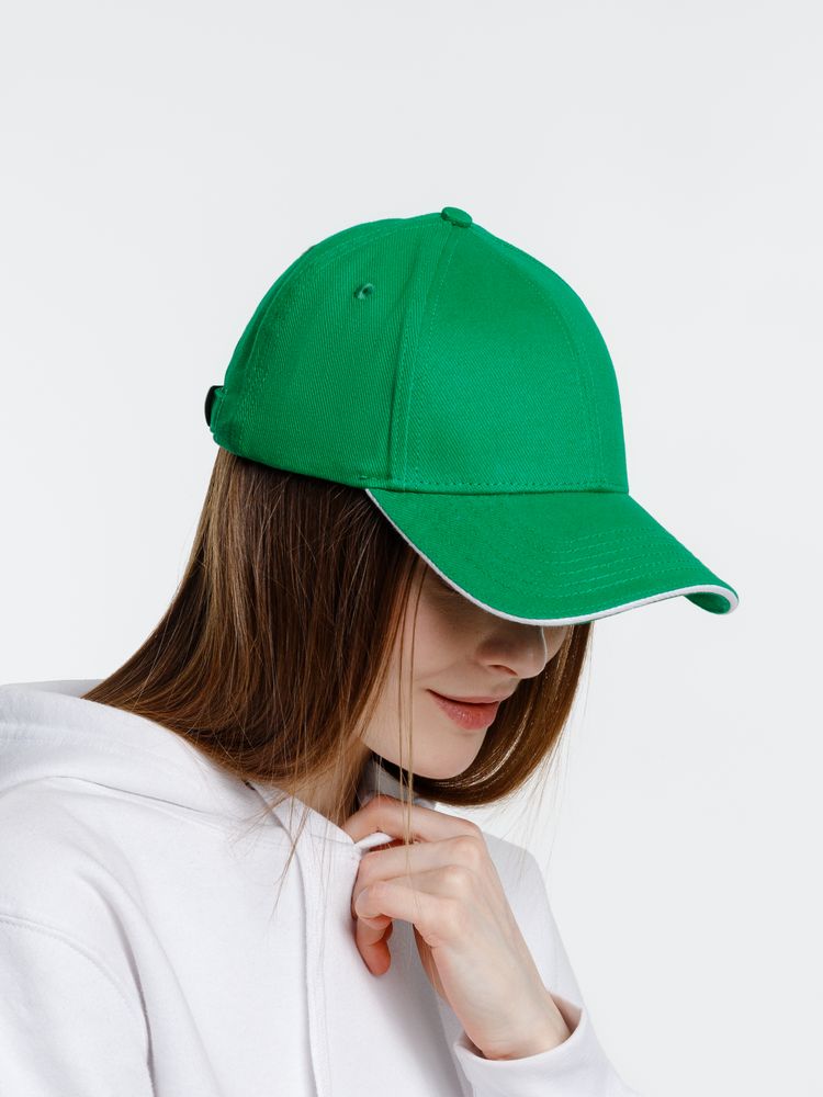 Бейсболка Spiker, зеленая с белым / Миниатюра модельного (1000)