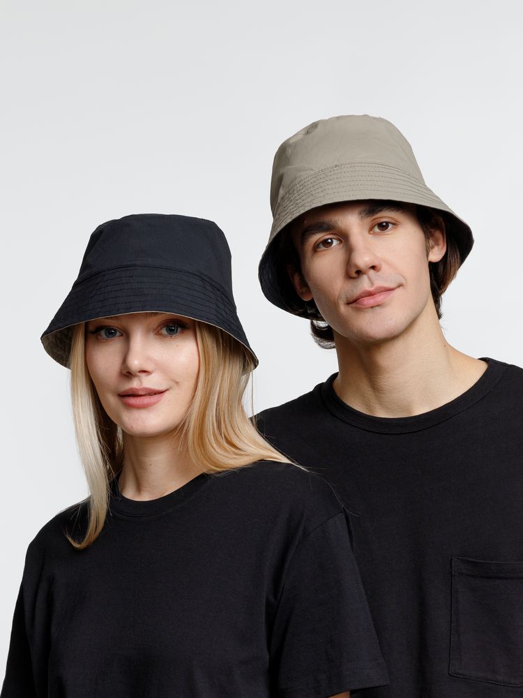 Панама Nylon двусторонняя, черная с хаки / Миниатюра модельного (1000)