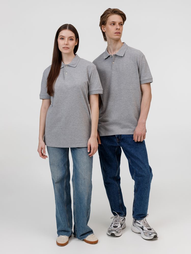 Рубашка поло унисекс Pacific, серый меланж / Миниатюра модельного (1000)