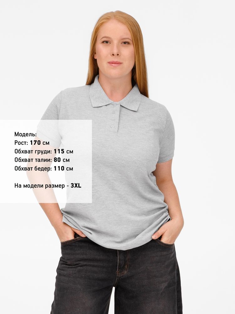Рубашка поло женская Virma Premium Lady, серый меланж / Миниатюра модельного (1000)