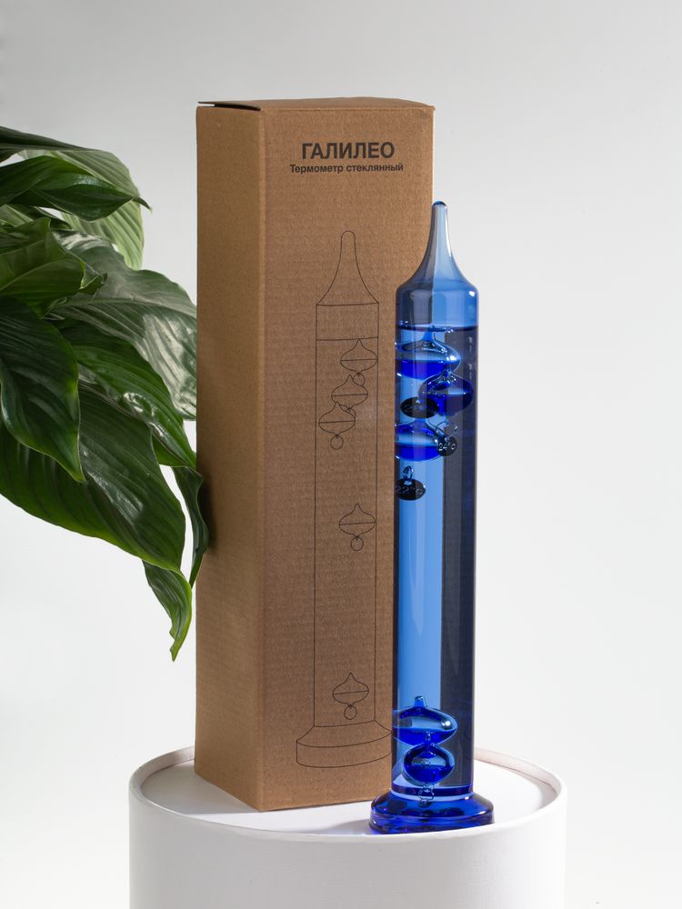Термометр стеклянный «Галилео», голубой / Миниатюра имиджевого (1000)
