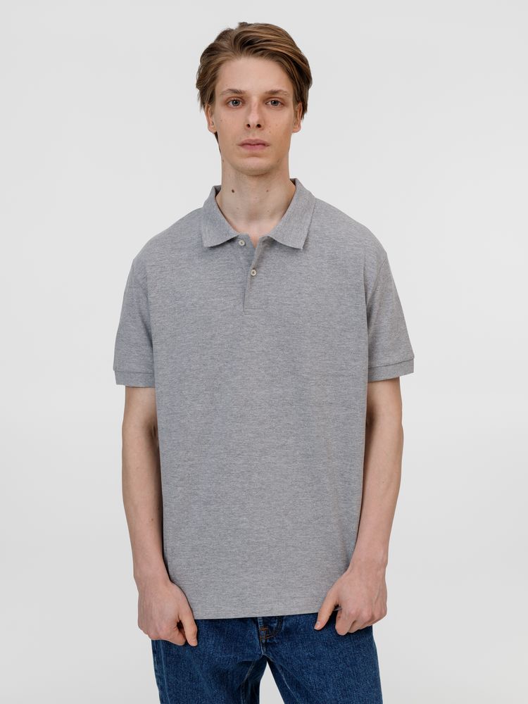 Рубашка поло унисекс Pacific, серый меланж / Миниатюра модельного (1000)