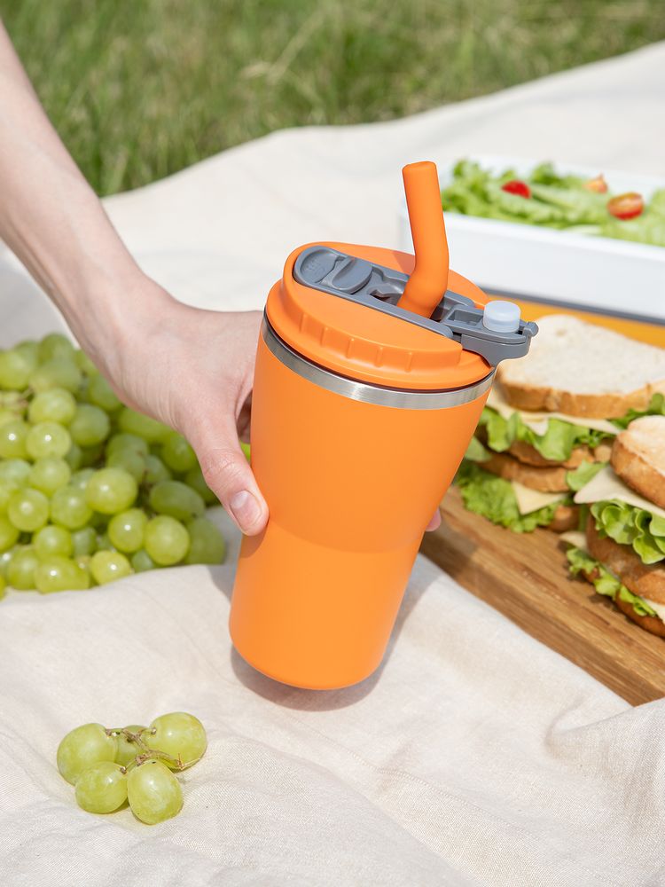 Термостакан Sapporo без логотипа, оранжевый / Миниатюра имиджевого (1000)