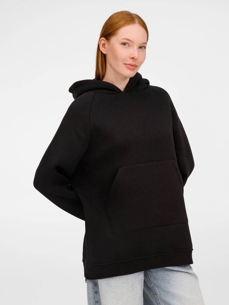 Худи унисекс оверсайз Easy Street, черное / Миниатюра модельного (1000)