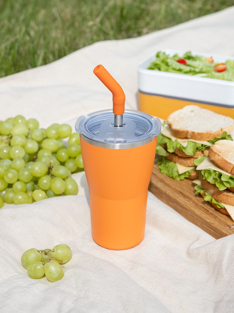 Термостакан Sapporo без логотипа, оранжевый / Миниатюра имиджевого (1000)